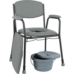 Toaletná stolička výškovo nastaviteľná - NATRHNUTÉ SEDADLO