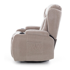 Relaxačné polohovacie kreslo, tmavobežová látka