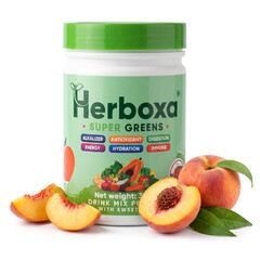 Herboxa SUPER GREENS Ľadová broskyňa, 300 g