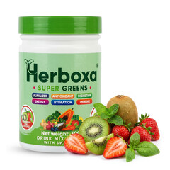 Herboxa SUPER GREENS Jahoda & kivi, 300 g
