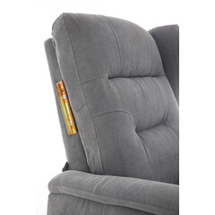 Relaxačné polohovacie kreslo COMFORT Ušiak s funkciou masáže a výhrevu, antracitová látka