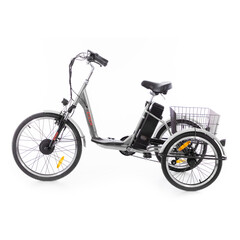 Trojkolesový elektrický bicykel Tornádo ZTECH, strieborný
