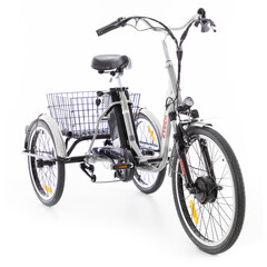 Trojkolesový elektrický bicykel Tornádo ZTECH, strieborný