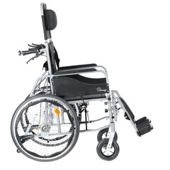 Polohovateľný invalidný vozík - VÝSTAVNÝ KUS, MIERNE ZNEČISTENÉ STÚPAČKY+OPIERKA