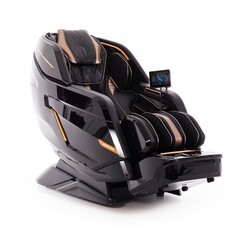 Masážne elektrické kreslo LUX 4D MASSAGER, čiernozlaté (Zánovný kus)