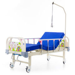 Detská mechanická polohovacia posteľ s matracom UNIZDRAV