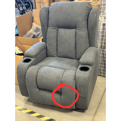 Relaxačné polohovacie kreslo, antracitová látka - VÝSTAVNÝ KUS, BEZ MASÁŽE NÔH