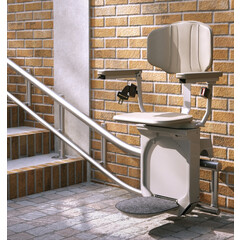 Stoličkový výťah Unizdrav so zatočenou koľajnicou