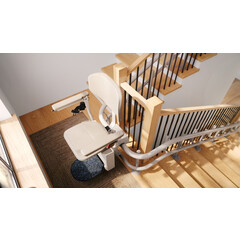 Stoličkový výťah Unizdrav so zatočenou koľajnicou