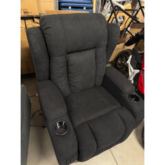 Relaxačné polohovacie kreslo, čierna látka (Rozbalený kus)