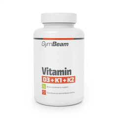 Vitamín D3+K1+K2 GymBeam, 60 kapsúl