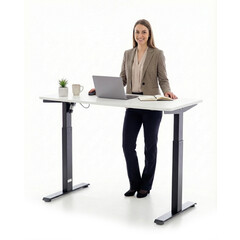 Výškovo nastaviteľný stôl UNIZDRAV 120x60 cm, biely