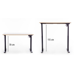 Výškovo nastaviteľný stôl UNIZDRAV 120x60 cm, hnedý dub