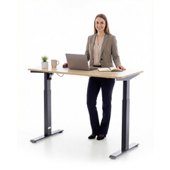 Výškovo nastaviteľný stôl UNIZDRAV 120x60 cm, hnedý dub