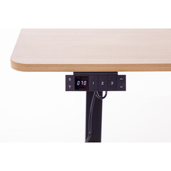 Výškovo nastaviteľný stôl UNIZDRAV 160x110 cm, hnedý dub – pravý roh