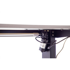 Výškovo nastaviteľný stôl UNIZDRAV 160x110 cm, sivý – ľavý roh