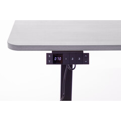 Výškovo nastaviteľný stôl UNIZDRAV 160x110 cm, sivý – ľavý roh