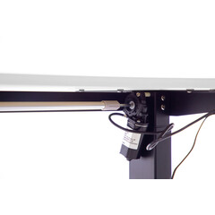 Výškovo nastaviteľný stôl UNIZDRAV 160x110 cm, biely – ľavý roh