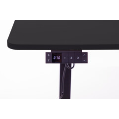 Výškovo nastaviteľný stôl UNIZDRAV 160x110 cm, čierny – ľavý roh