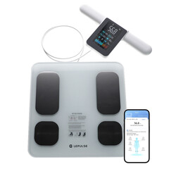 Profesionálna SMART váha s funkciou analýzy tela a LED displejom na rukoväti + mobilná aplikácia a Bluetooth (Rozbalený kus)