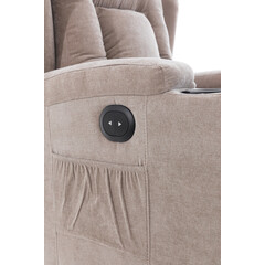 Relaxačné polohovacie kreslo, tmavobežová látka (Rozbalený kus)