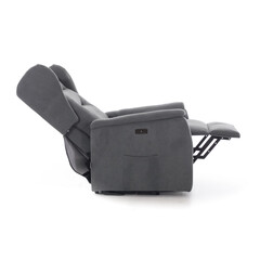 Relaxačné polohovacie kreslo COMFORT Ušiak s funkciou masáže a výhrevu, antracitová látka (Používaný kus)