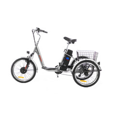 Trojkolesový elektrický bicykel Tornádo ZTECH, strieborný (Rozbalený kus)