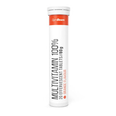 Multivitamín 100 % pomaranč – šumivé tablety GymBeam, 20 tabliet
