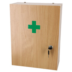 Nástenná hnedá drevená lekárnička – BEZ NÁPLNE