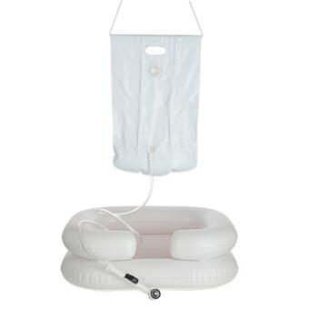 Gumené umývadlo na vlasy s prenosnou sprchou