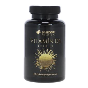 Vitamín D3 2000 IU UNIZDRAV,  80 + 10 kapsúl zdarma
