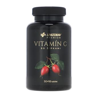Vitamín C so šípkami UNIZDRAV, 50 + 10 tabliet zdarma