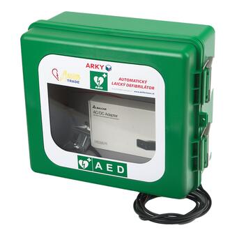 Exteriérová skrinka na AED defibrilátor s alarmom a vyhrievaním