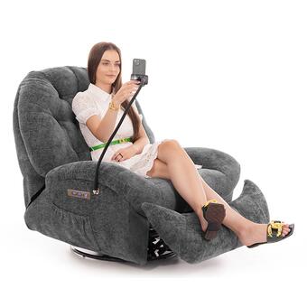 Štýlové relaxačné polohovacie kreslo TRENDY, antracitové