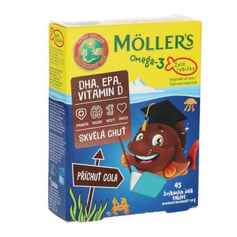 Möller's Omega-3 Želé rybičky s príchuťou Cola, 45 tabliet