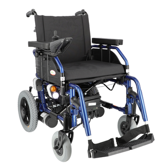 Elektrický invalidný vozík so svetlami, 46 cm - VÝSTAVNÝ KUS, ZNEČISTENÉ PNEUMATIKY/STÚPAČKY