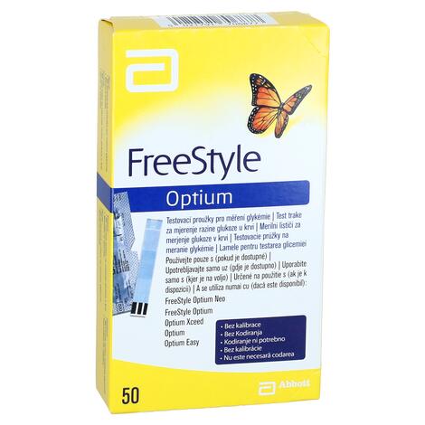 Testovacie prúžky  FreeStyle Optium, 50 ks