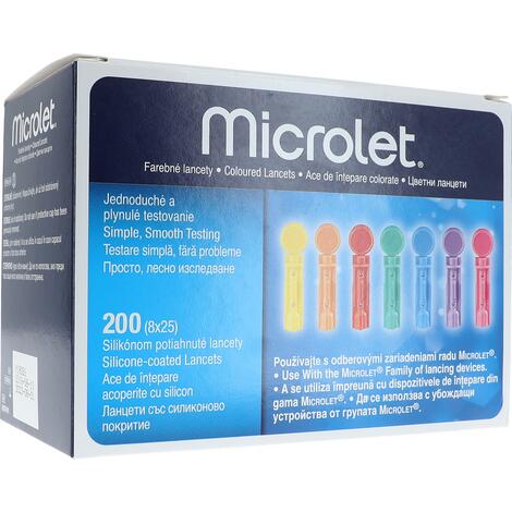 Lancety farebné Microlet, 200 ks