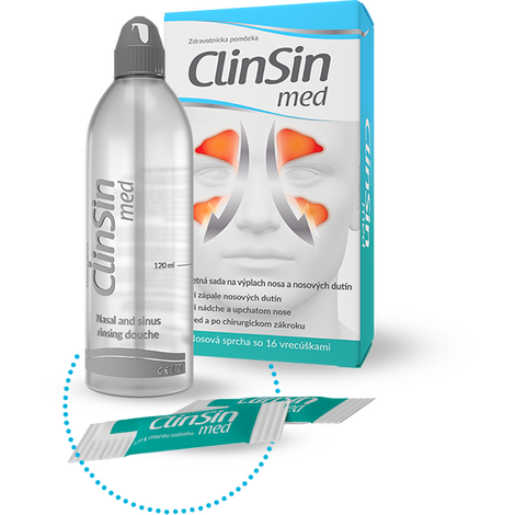 Sada na výplach nosa a nosových dutín CLIN SIN med, 16 ks