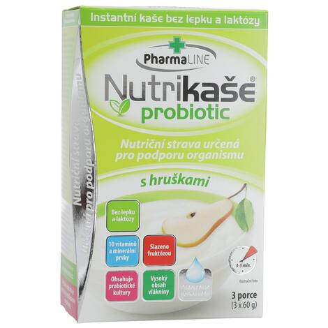 PharmaLINE Nutrikaša probiotic s hruškami 3x 60 g