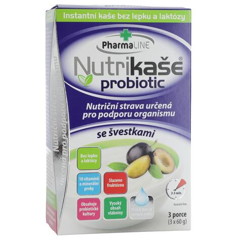 PharmaLINE Nutrikaša probiotic so slivkami 3x 60 g