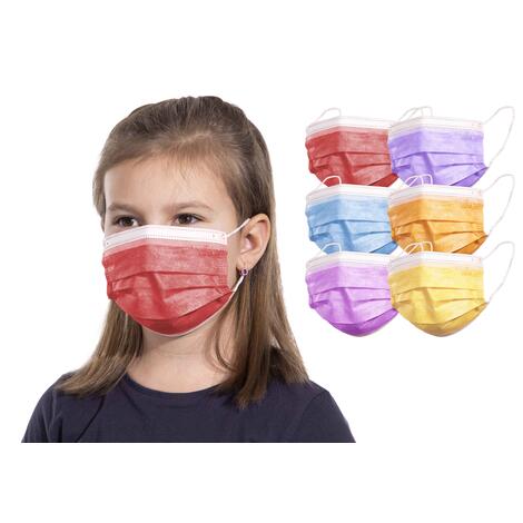Detské rúška na tvár s gumičkou farebné, 50 ks