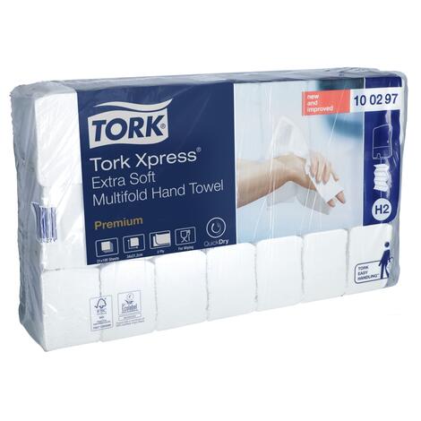 Papierové utierky na ruky Tork Xpress Multifold Premium (H2), 2100 ks