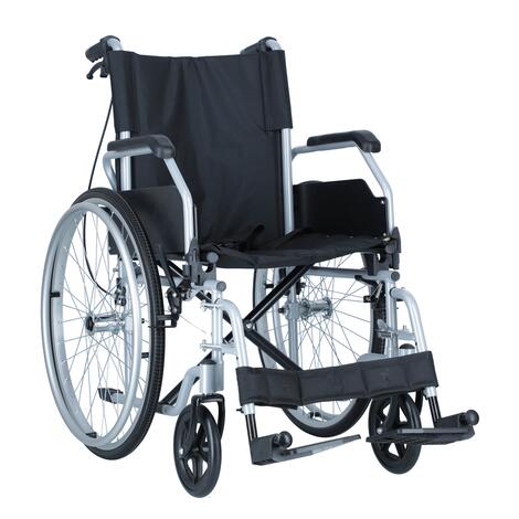 Invalidný vozík odľahčený UNIZDRAV LIGHT 46 cm - STUPAČKA NA ĽAVÚ NOHU SA TAŽŠIE NAHADZUJE, FUNGUJE