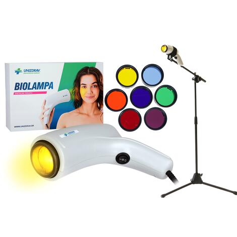 Biolampa UNIZDRAV + farebná terapia + stojan k biolampe (zvýhodnený set)