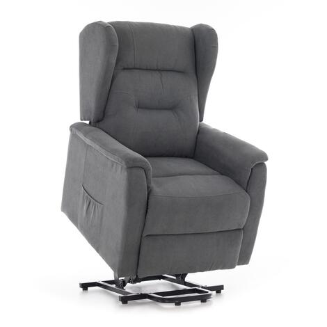 Masážne polohovacie kreslo s vyklápaním COMFORT+, antracitová látka