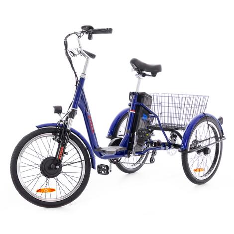 Trojkolesový elektrický bicykel Tornádo ZTECH, modrý - PRELIČINA NA PREDNOM BLATNÍKU
