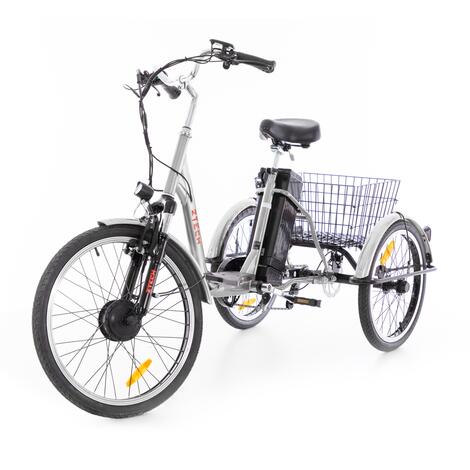 Trojkolesový elektrický bicykel Tornádo ZTECH, strieborný Trojkolesový elektrický bicykel Tornádo ZTECH, strieborný