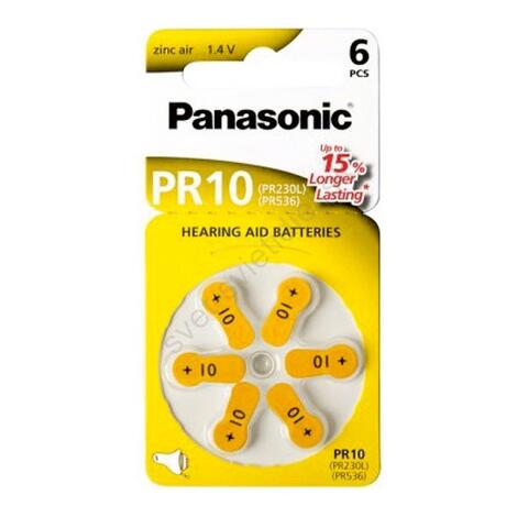 Batéria Panasonic PR10 do načúvacieho prístroja, 6ks