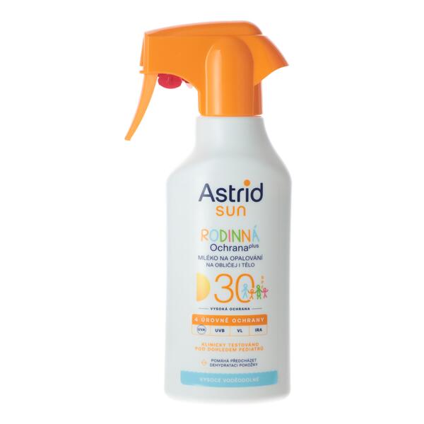 Astrid Sun Rodinné mlieko na opaľovanie v spreji SPF30, 270 ml